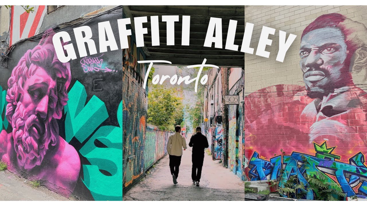 [4K] Exploring Graffiti Alley Toronto || Iconic Street Art Hot Spot in Downtown Toronto