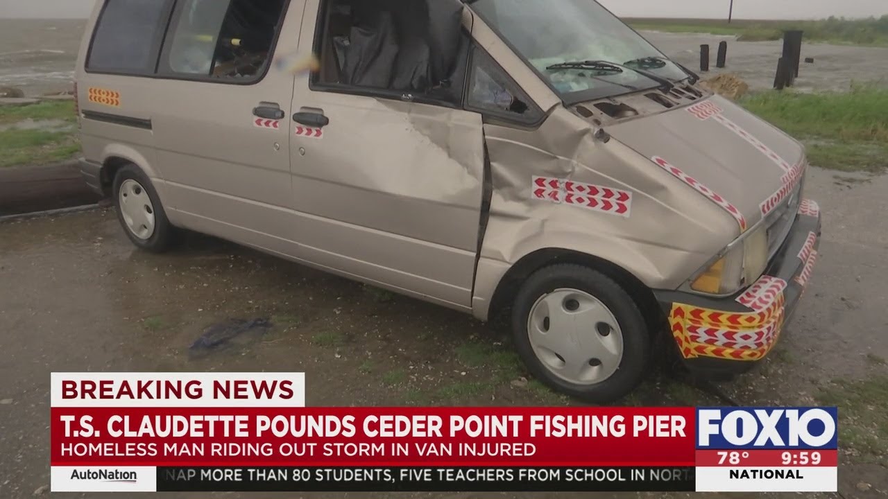 Homeless man rides out Tropical Storm Claudette near fishing pier, loses everything he owns