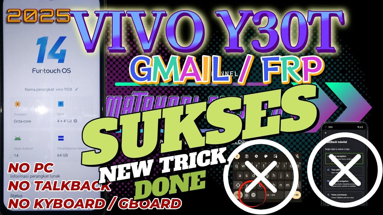 HAPUS FRP VIVO Y30T TERBARU | BYPASS GMAIL TERBARU