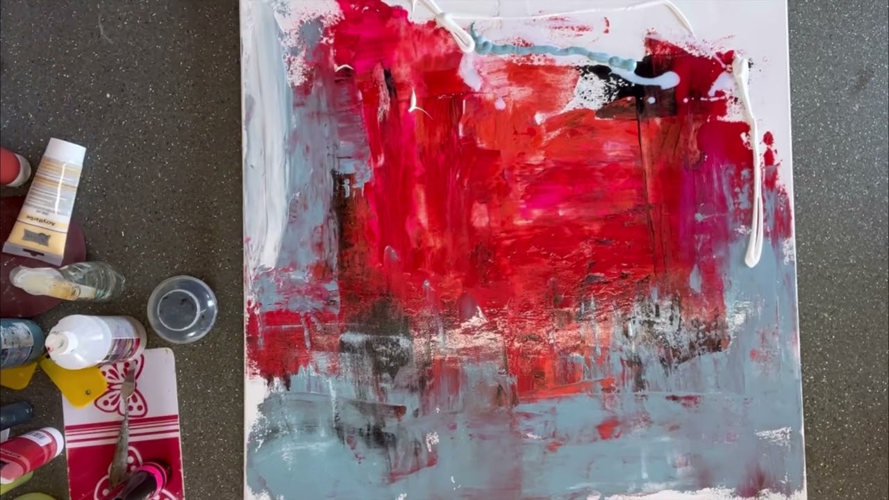 Art Demo No. 16: how I start a new abstract painting,    deutsch  / english