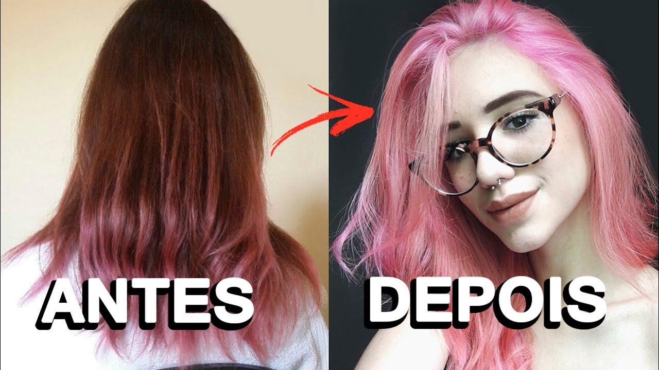 CABELO ROSA PASTEL EM CASA!