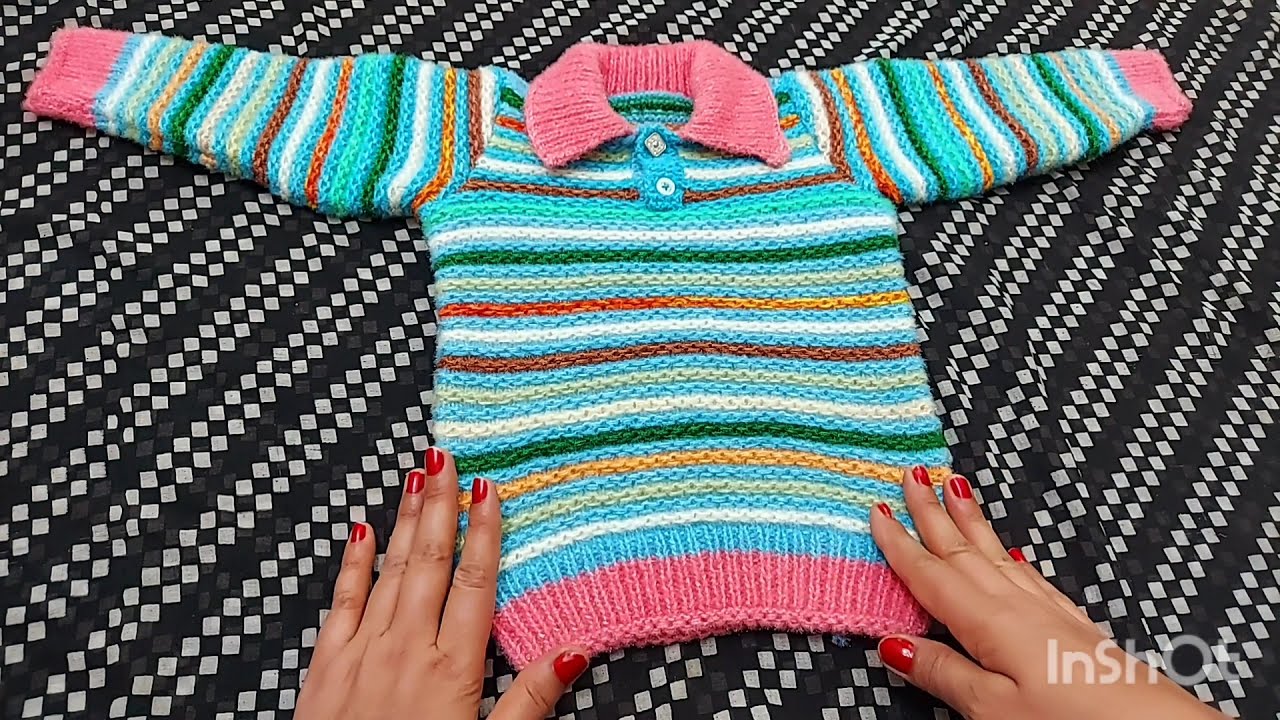 Multicolor Baby's sweater Step by Step.एक से दो साल के बच्चों के लिए #616*#21.