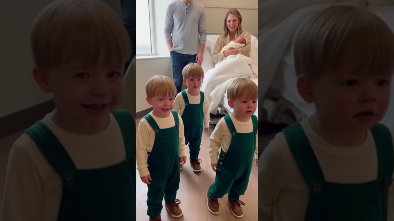 All Four Froze at the Exact Same Time 😳👶👶👶👶 #Quadruplets #ToddlerReaction #SiblingJealousy #New