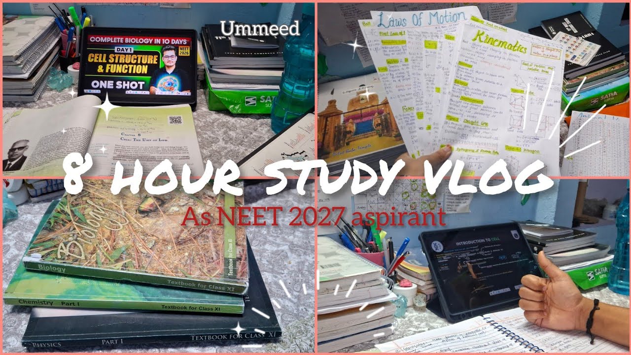 A Day in My Life as a NEET aspirant✨| 8 hours study vlog | class 11| No motivation,only discipline..