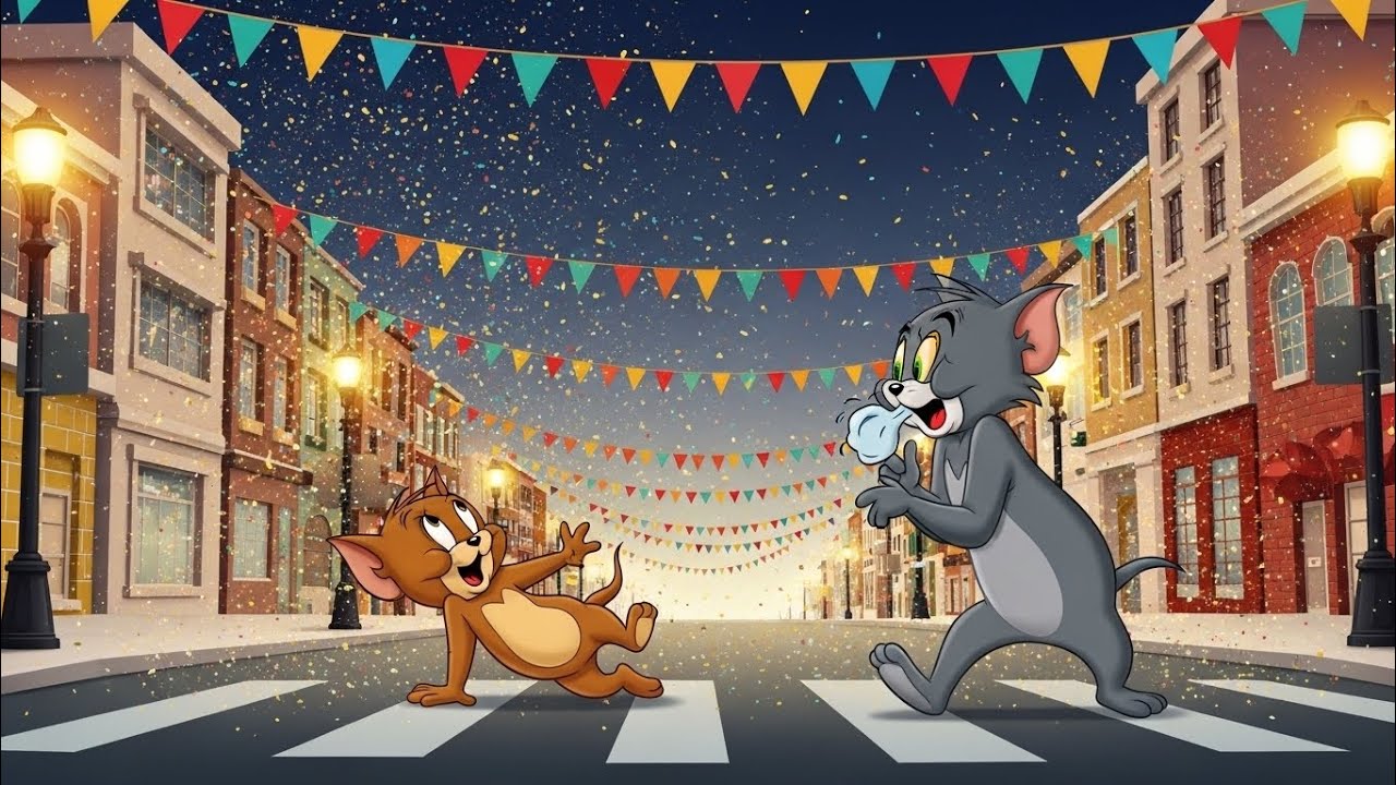 Tom and Jerry | Festival Confetti Chase 🎉🌈 | Funny Cartoon for Kids | New Adventure