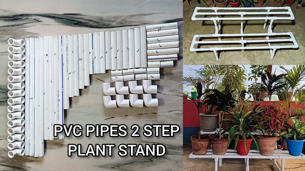 2 Step PVC Pipe Pot Stand #pvc #plantstand #gardendecor #garden #gardeningideas