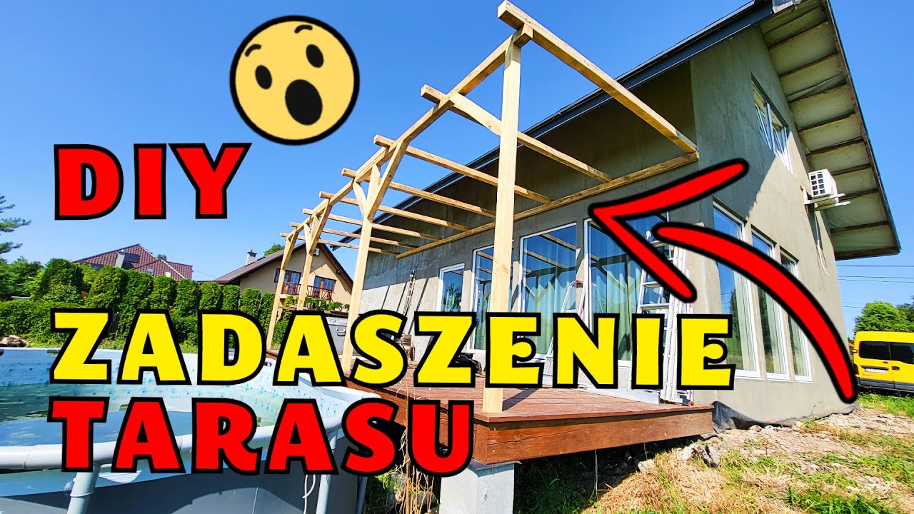 ►Cz.1 Zadaszenie tarasu z drewna krok po kroku. Konstrukcja zadaszenia tarasu DIY Dom za 100 tys 398