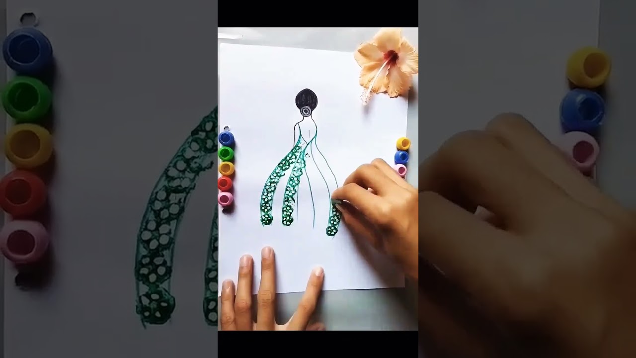 Cute Girl Painting Using Vegetable #Creative Art With Vegetable #shorts #shortsfeed #youtubeshorts