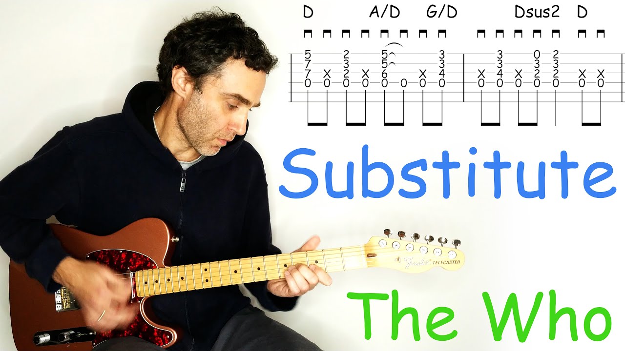 The Who - Substitute - Guitar lesson / tutorial / cover with tab