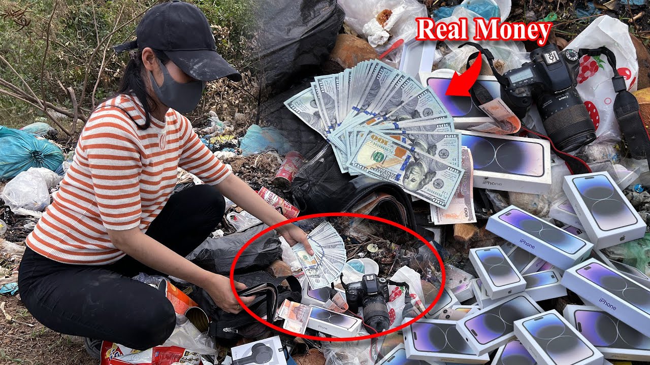 Money Day.... i Found Real Money 54000$ and Good Phone in the Old Bag