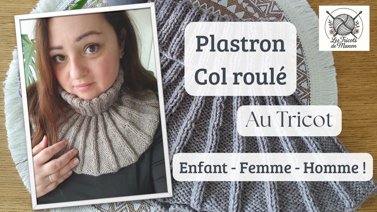Plastron Col roulé au Tricot - Taille Enfant - Femme - Homme