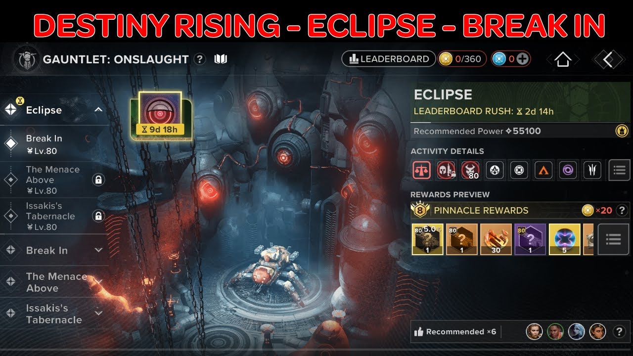 Destiny Rising - Gauntlet Onslaught - Eclipse - Break In - Walkthrough Mechanics.