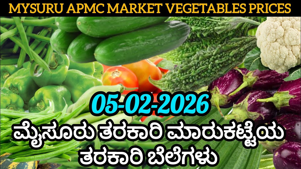 ಇಂದಿನ ||05/02/2025|| ಮೈಸೂರು ತರಕಾರಿ ಮಾರುಕಟ್ಟೆಯ ತರಕಾರಿ ದರ (ಪ್ರತಿ ಕೆಜಿಯ ದರ). 