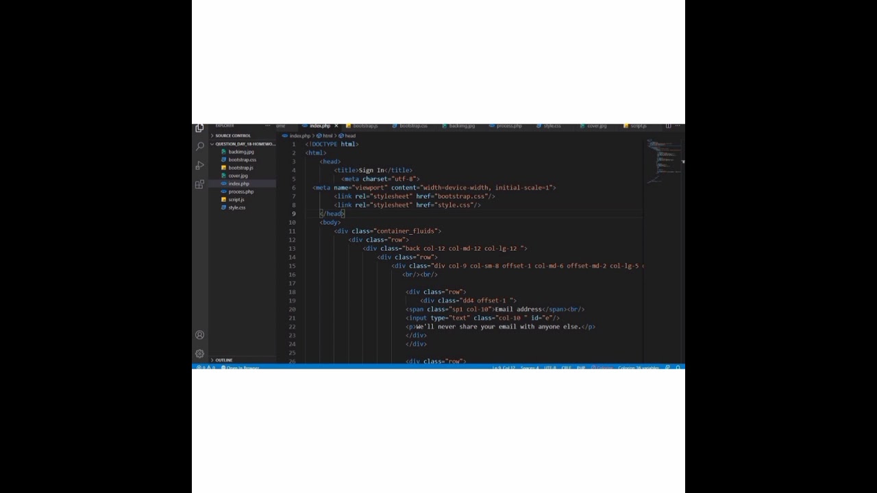 Responsive Sign In page with simple alert