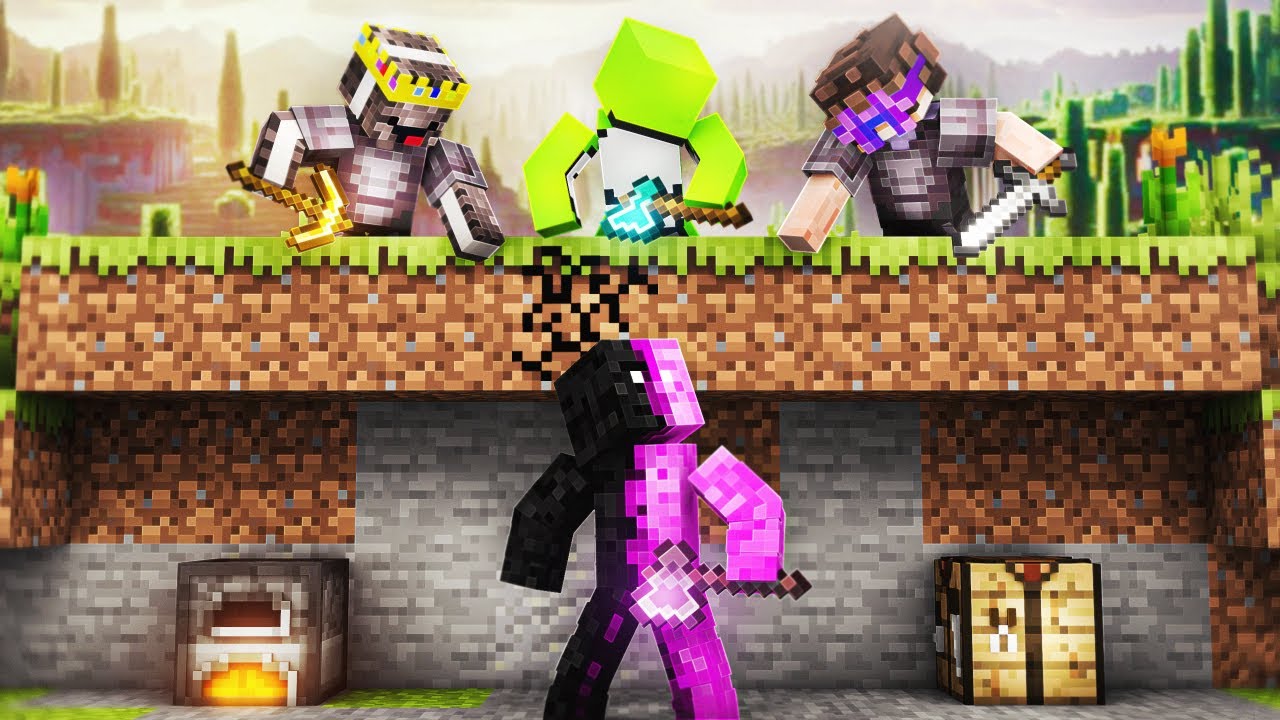 Minecraft Speedrunner против 3 профессиональных игроков Minecraft