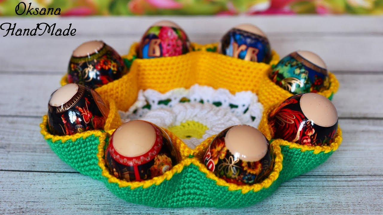 Пасхальная корзина крючком. Мастер класс. Easter basket crochet