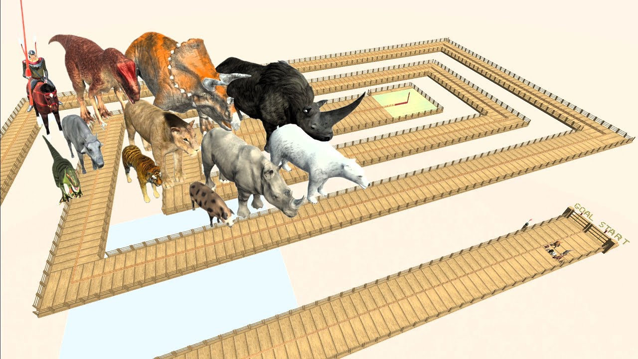 ARBS Speed Race. Center folded spiral course! | Animal Revolt Battle Simulator