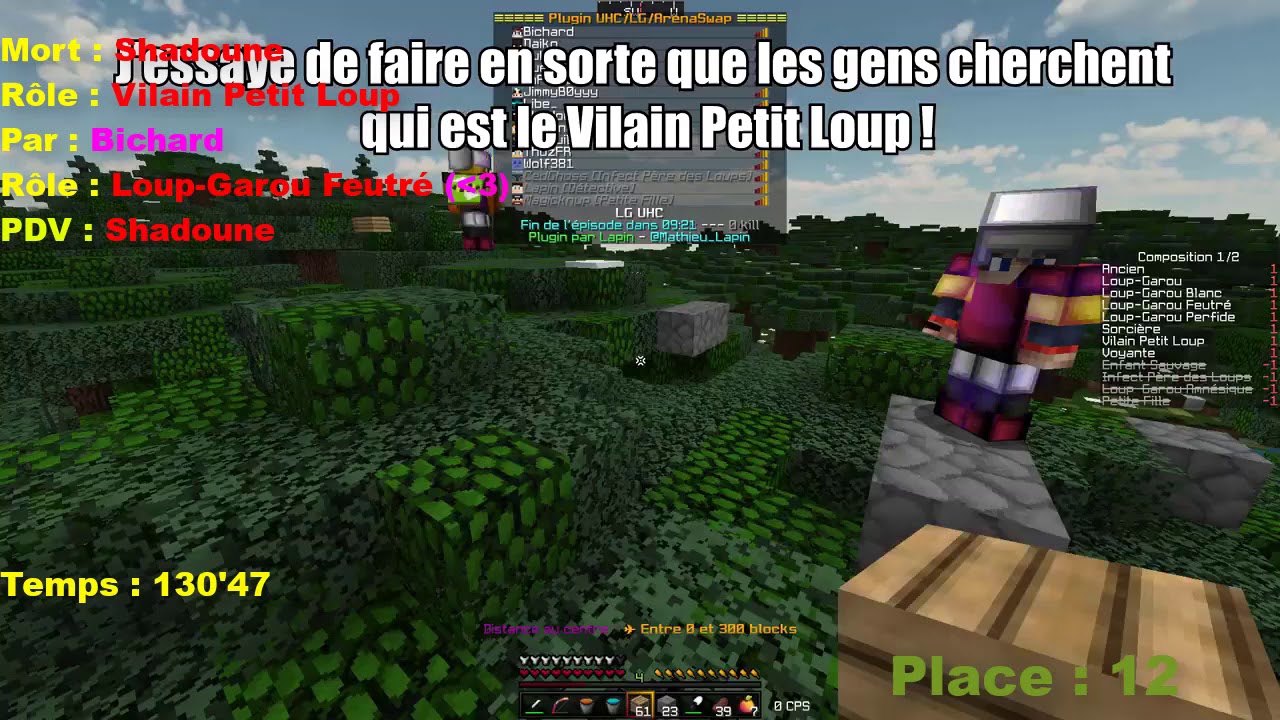 Résumé des morts Loup Garou UHC 8 [Revive+Rôle]