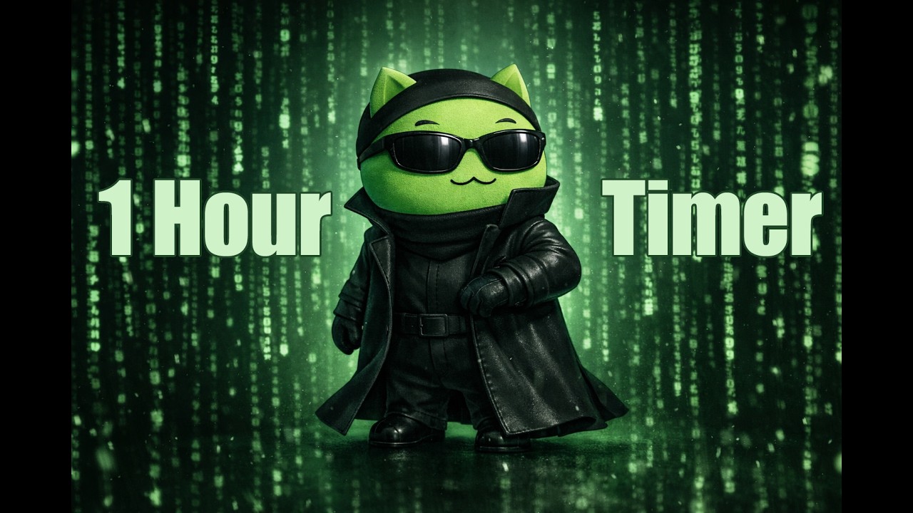 1 Hour Coding Timer 💻 Hacker Focus Countdown | Study & Work in Matrix Vibes