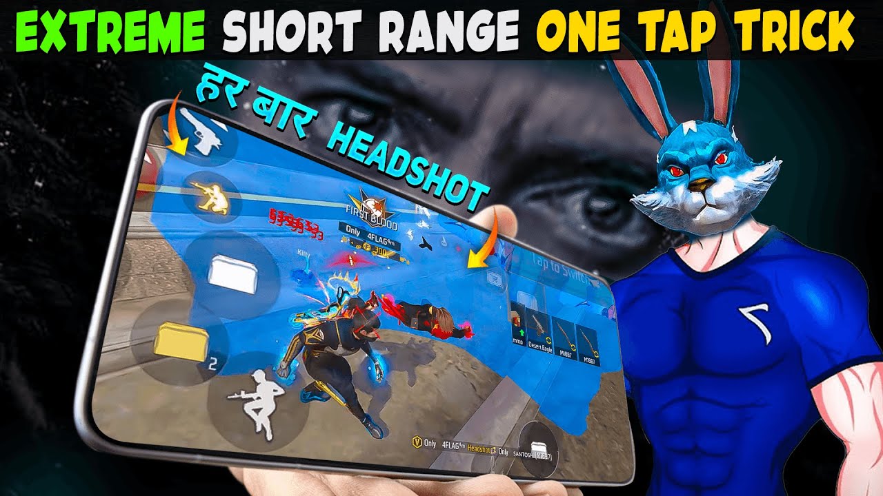 Extreme Short Range One Tap Headshot Trick | One Tap Headshot Trick In Very Short Range🔥FREE FIRE