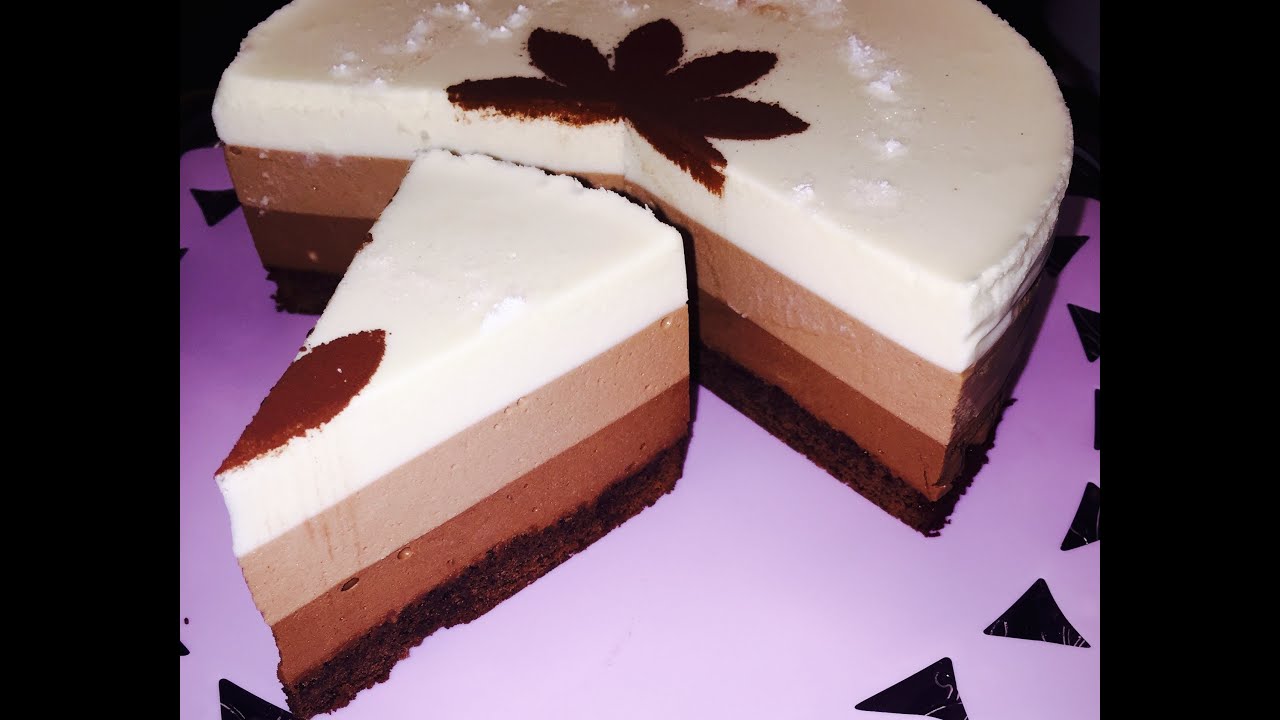 Tort trio ciocolată cu mousse fara oua - CristineCuisine