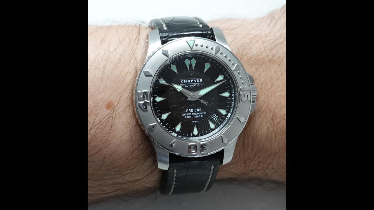 c2003 Chopard L.U.C. Pro One divers watch with box and just serviced.  Model reference 8912
