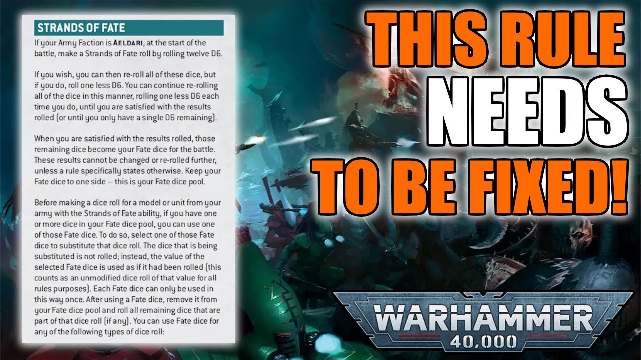 Most BROKEN Rule In 40k? 3 Possible Ways To Fix Aeldari Fate Dice! | Warhammer 40k 10th Edition