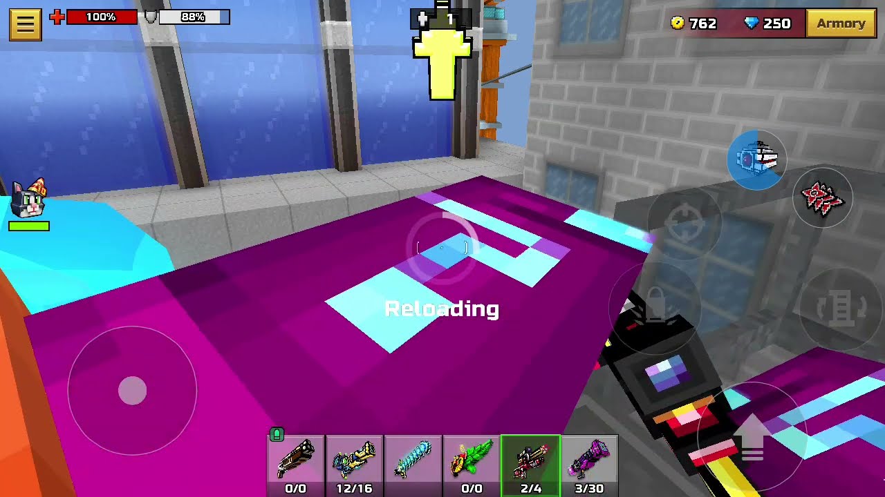 Pixel Gun 3D Gameplay - Getting three stars on Level 4 (Megapolis) in Crossed Worlds Chapter
