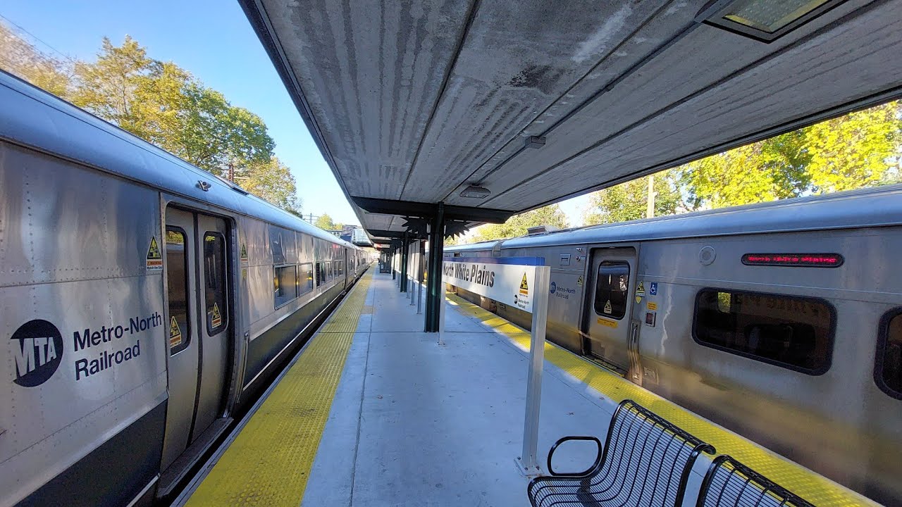 Metro-North Railroad: M3A, M7A & P32AC-DM Harlem Line Trains at N. White Plains (Early PM Rush Hour)