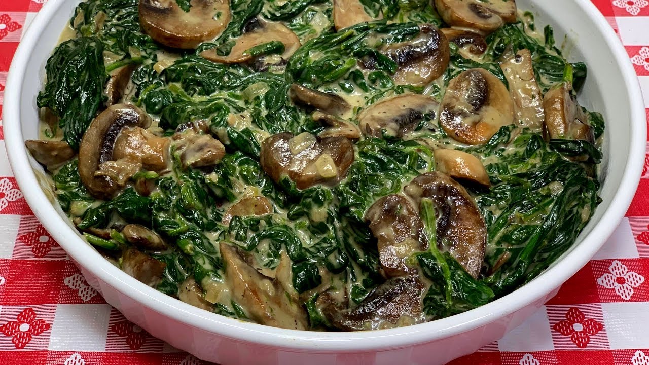 CREAMED SPINACH & MUSHROOMS!!   A REALLY RETRO HOLIDAY