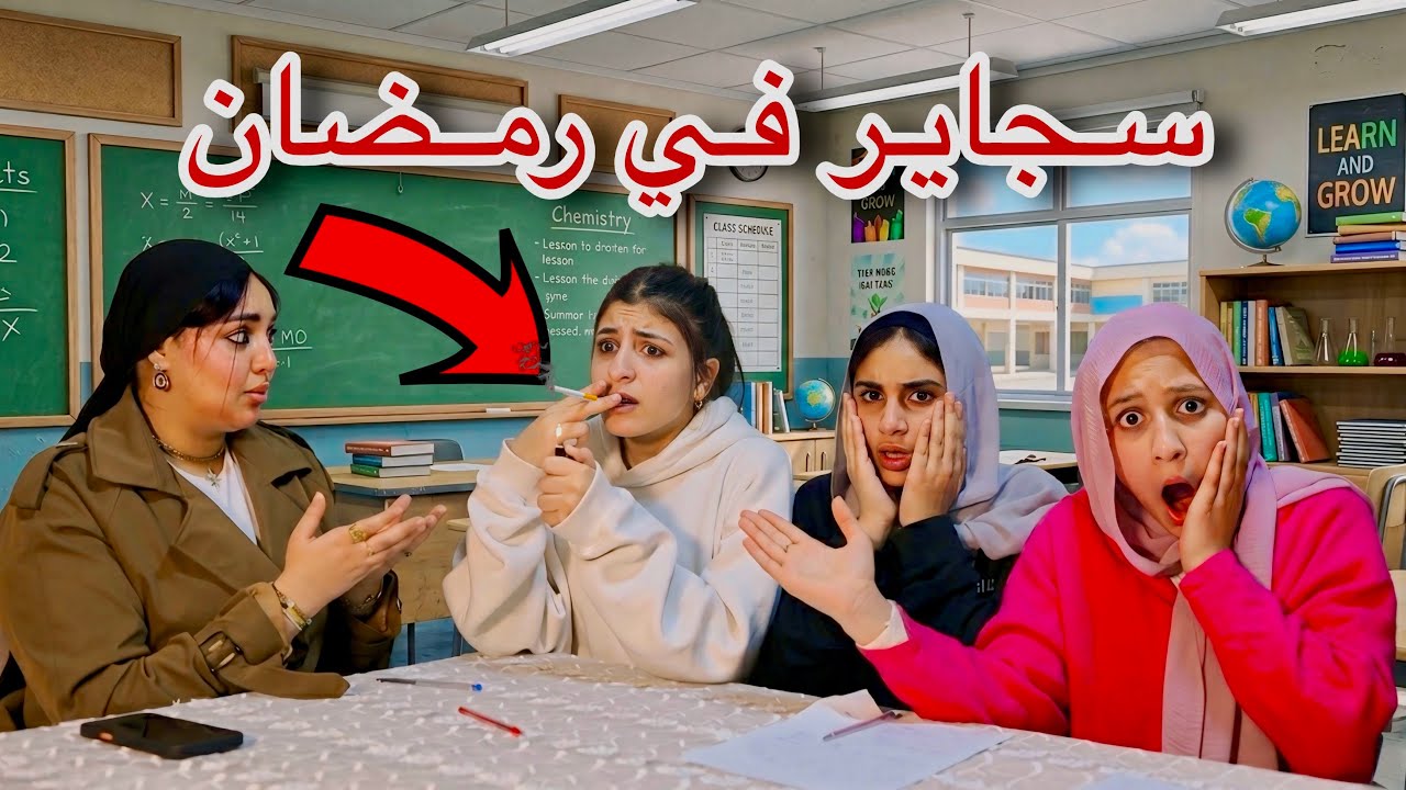 بنت تشرب سيجااره في نهار رمضان 🚬- رد فعل المعلمه 😱!!