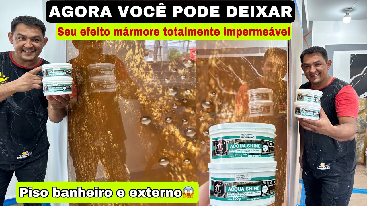 RESINA ACQUA SHINE SEU EFEITO MÁRMORE agora totalmente impermeável 💧😱#marmorato #resinart #decor