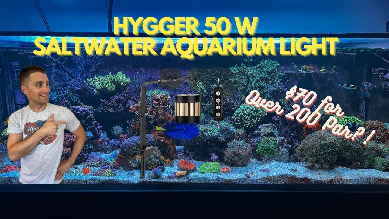 Hygger Saltwater Aquarium Light HG-107 50W Unboxing, Par Testing, and Initial Review