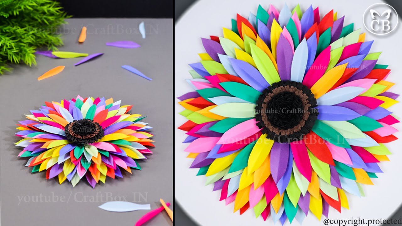 DIY Flower - decorations | Easy Giant paper flower hanging | Simple home decor | Craft Box IN