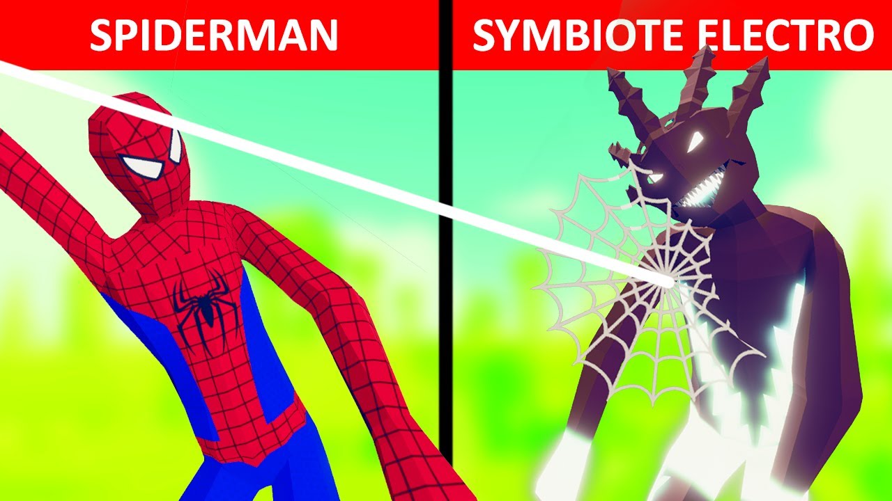 Spiderman vs Symbiote Electro - TABS Story - Totally Accurate Battle Simulator Mods