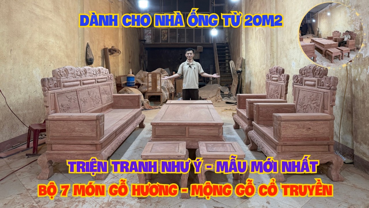🛑 Nghiệm Thu Phần Mộc Bộ Ghế Triện Tranh Như Ý - Mẫu Ghế Mới Hiện Đại l Lh 0969.616.383