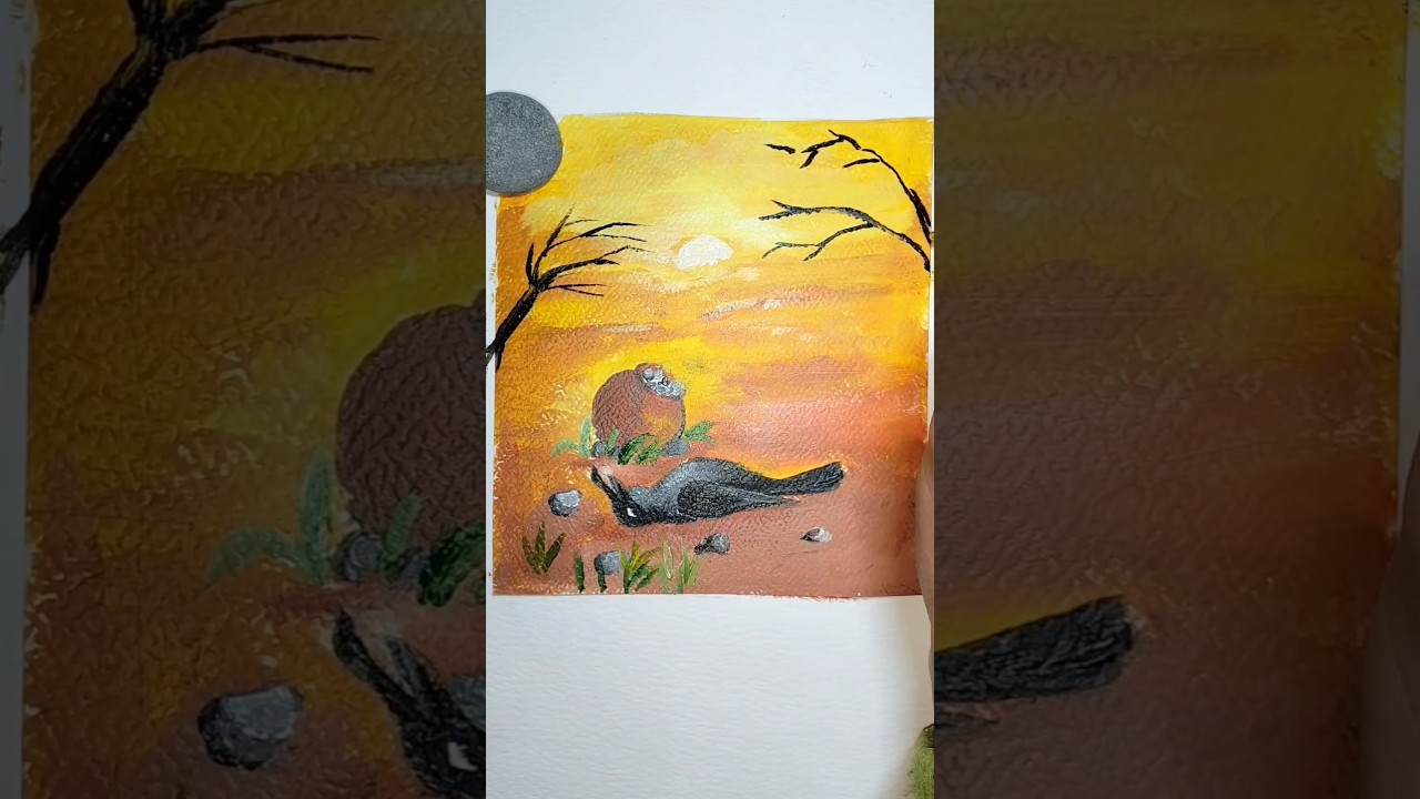 Thirsty crow painting l 