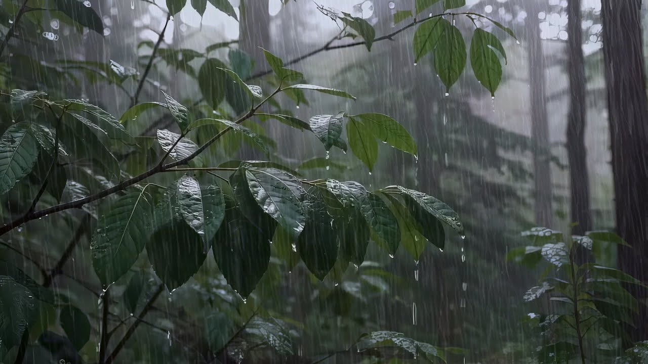 Сильный дождь в лесу 🌧️ Глубокое расслабление, снятие стресса и спокойный сон