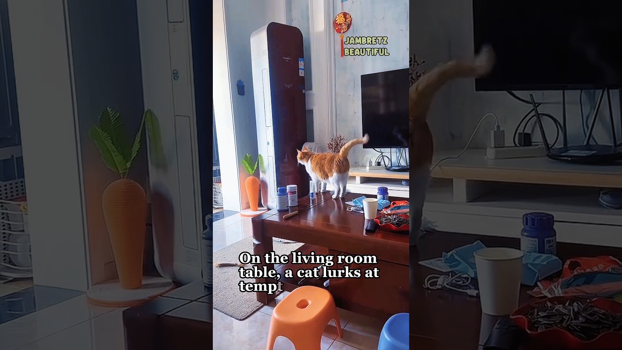 A cat that always drops things on the table‼️#cat #funny #shorts