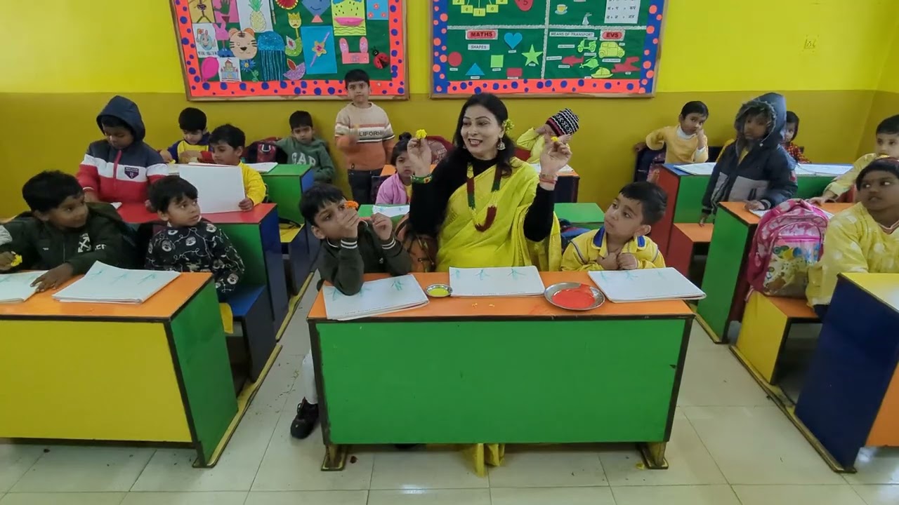 Marigold flower dabbing activity ✨🎀🏵️🌼