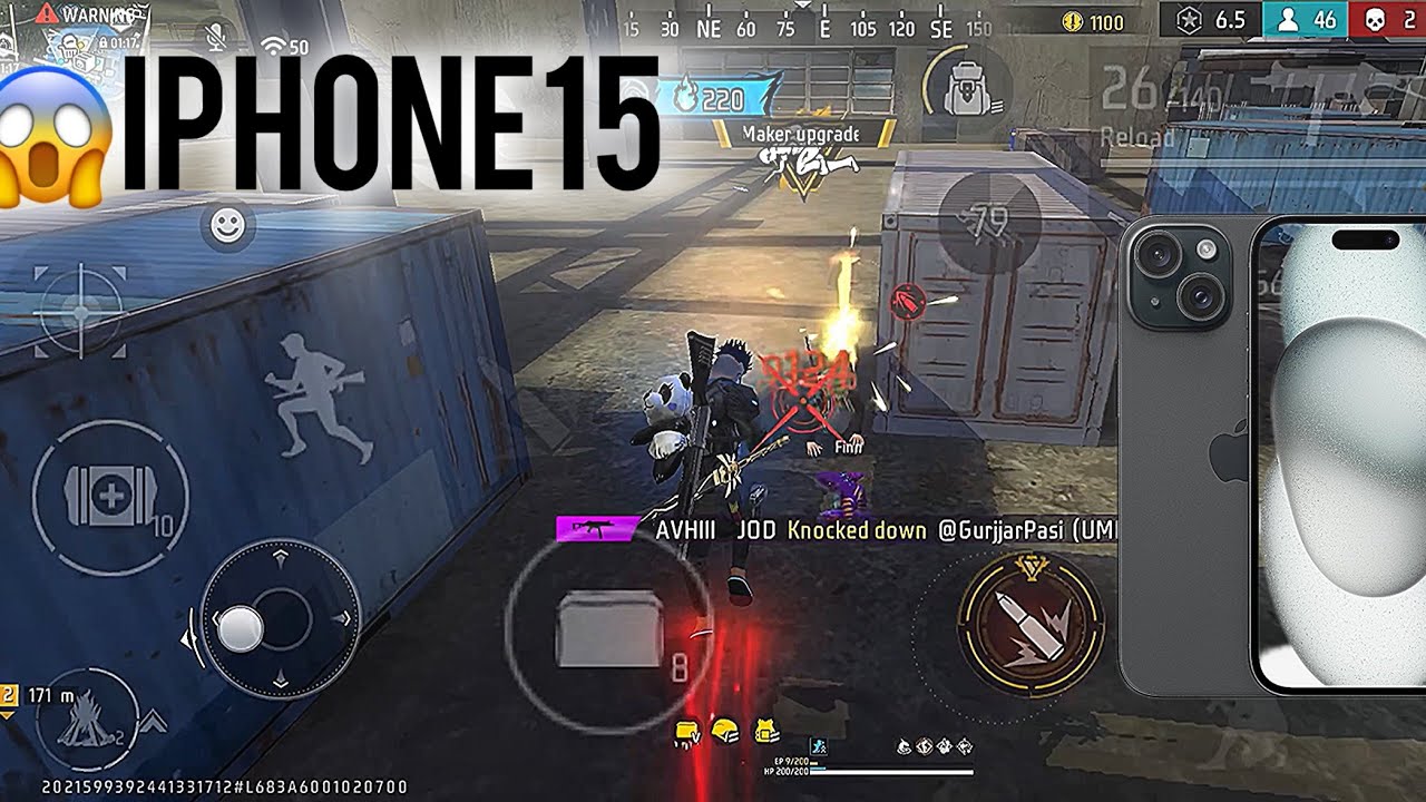 Play freefire 🔥in IPhone15 😱 1vs4 #freefire 
