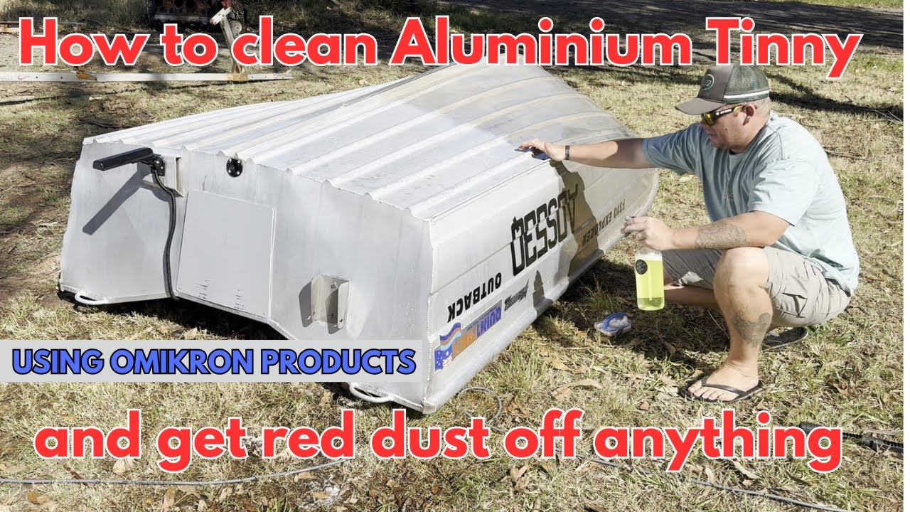 How to Clean and Deoxidise an Aluminum Boat Tinny Acid Wash get Red Dust Off Omikron Rooftop Tinny