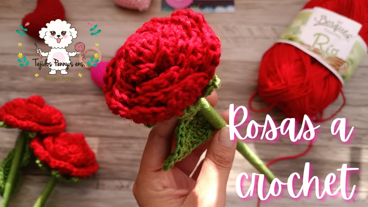 Rosas a crochet🌹 |Probando Rio del Bosque| Tejidos