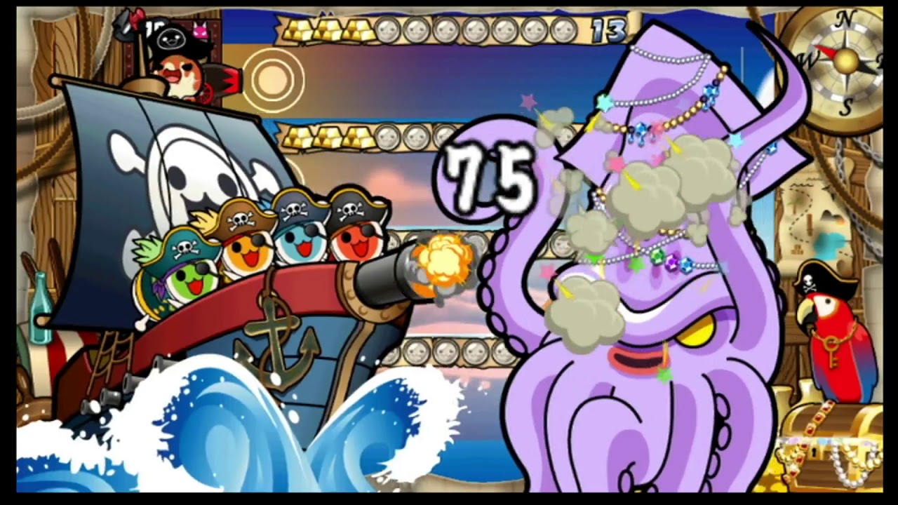 【太鼓Wii ３代目】ドリームたいこランド『海賊どんちゃんと秘密の財宝』おに！ -Minigame Very Hard Level-【Taiko Wii 3rd】