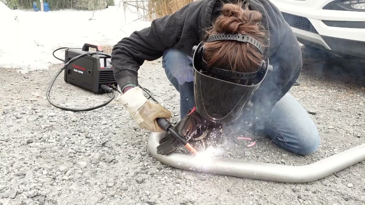 Practicing welding exhaust!