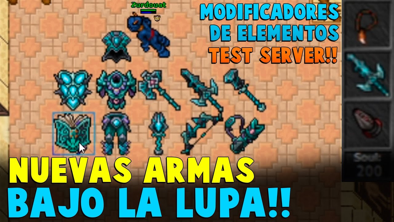 Tibia: 🔥 Nuevas Armas | Con Modificadores de Elementos  | Test Server Summer Update