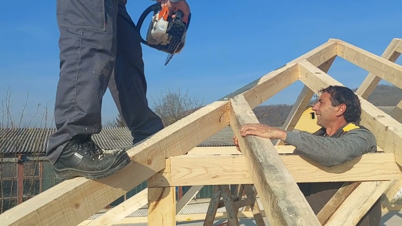 Krojenje i montaza rogova na krovu