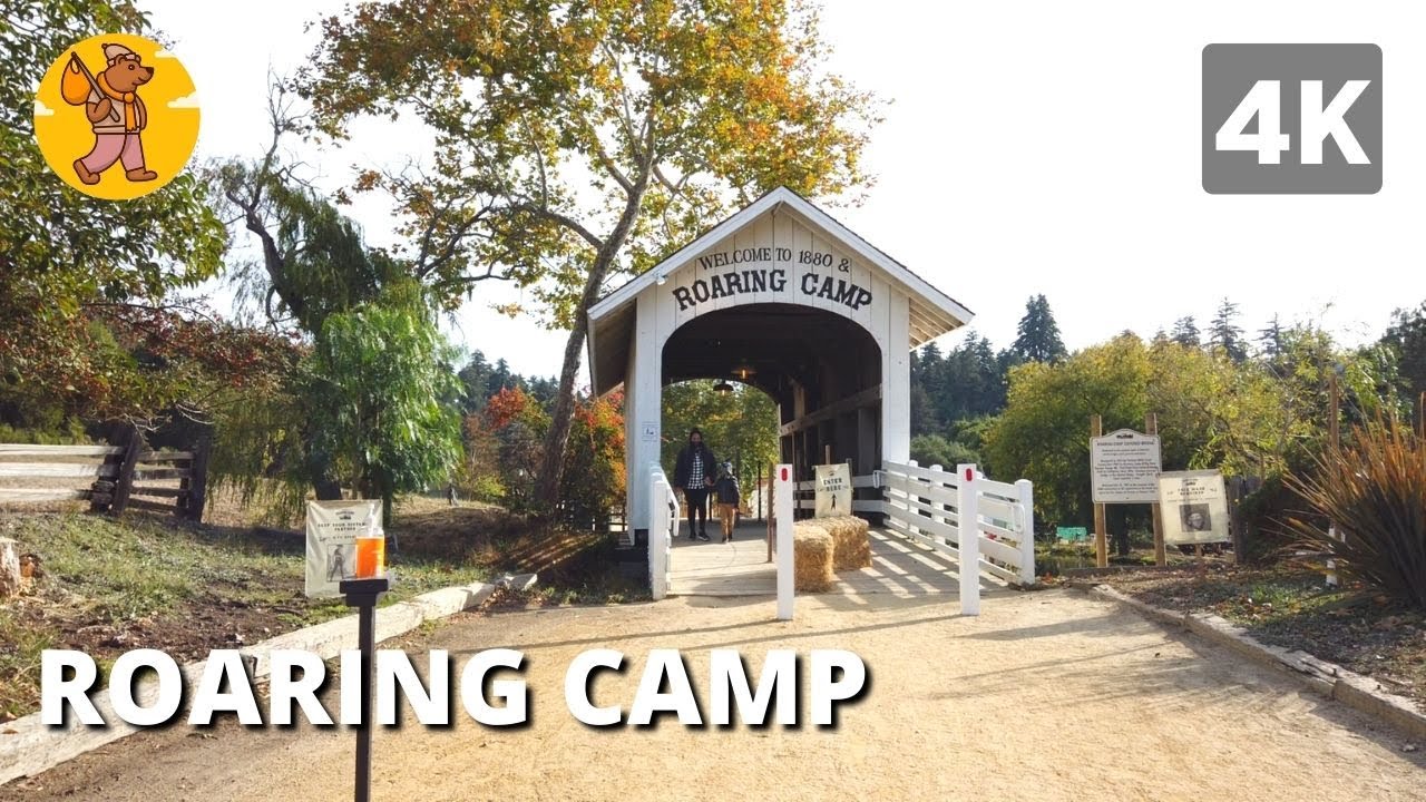 4K Roaring Camp Walking Tour - Santa Cruz - Felton CA | 🔊 Binaural Sound
