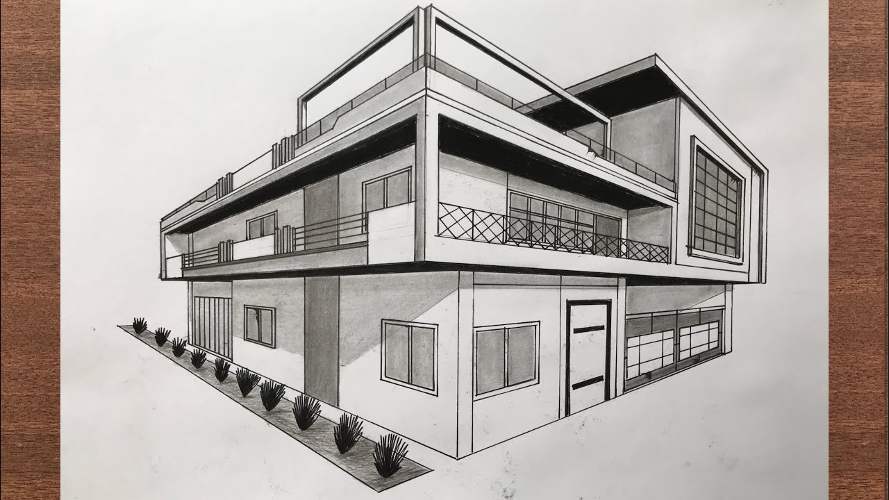 How to Draw a House in 2-Point Perspective