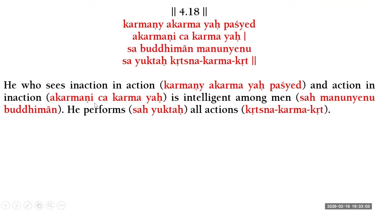 25. Bhagavad Gita SVCT & BVT || Ch 4.18 - 20